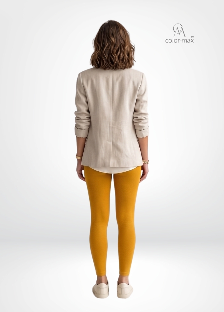 NEW YELLOW - Premium Cotton Lycra Ankle Leggings - Hover